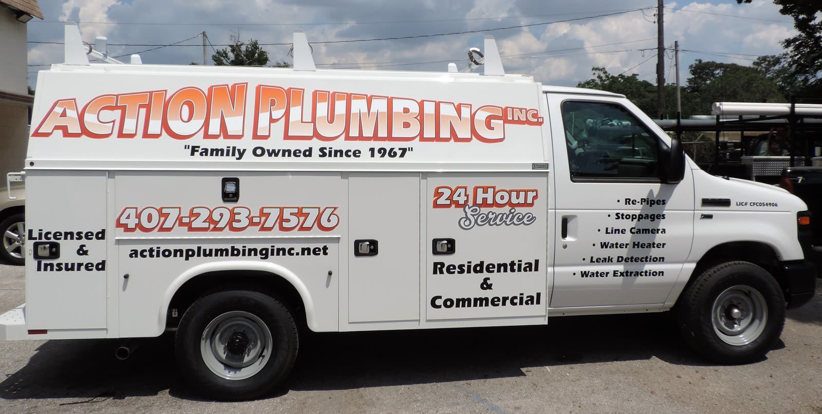 Action Plumbing service truck in Orlando